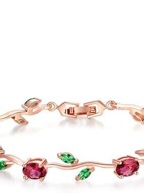 BRAND NEW Two-Tone Gemstone Tennis Bracelet